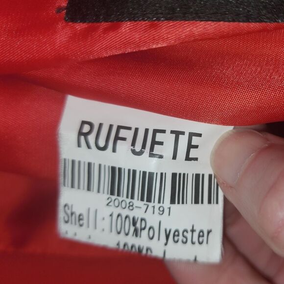 Vintage Rufuete Red Italian Trench Coat with ruffled sleeves size 50 - Picture 11 of 12